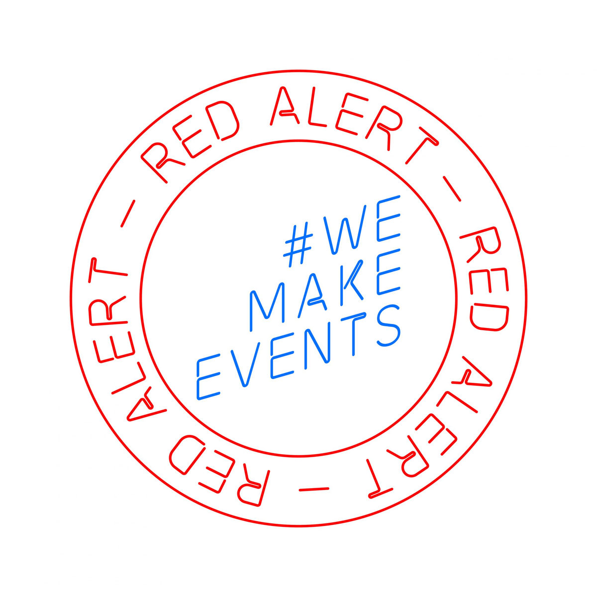Das RedAlert #WeMakeEvents Emblem ist millionenfach auf Social Media geteilt worden.