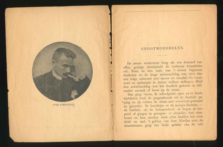 Grootmoederken, Haarlem, H.J. van der Munnik, 1905. Coll. Koning Boudewijnstichting – depot Erfgoedbibliotheek Hendrik Conscience.
= Een zeldzame eerste uitgave van Grootmoederken. 