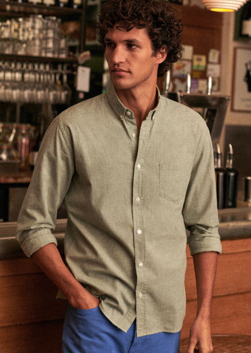 Octobre Editions - Chemise Charlie Pied de Poule Vert - 85€