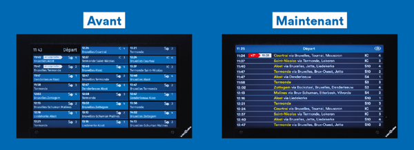 Nouveau look pour les écrans d'information dans les gares