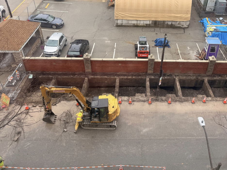 Contractors recently discovered large voids under the sidewalk at Forbes Avenue and Pride Street Contractors recently discovered large voids under the sidewalk at Forbes Avenue and Pride Street