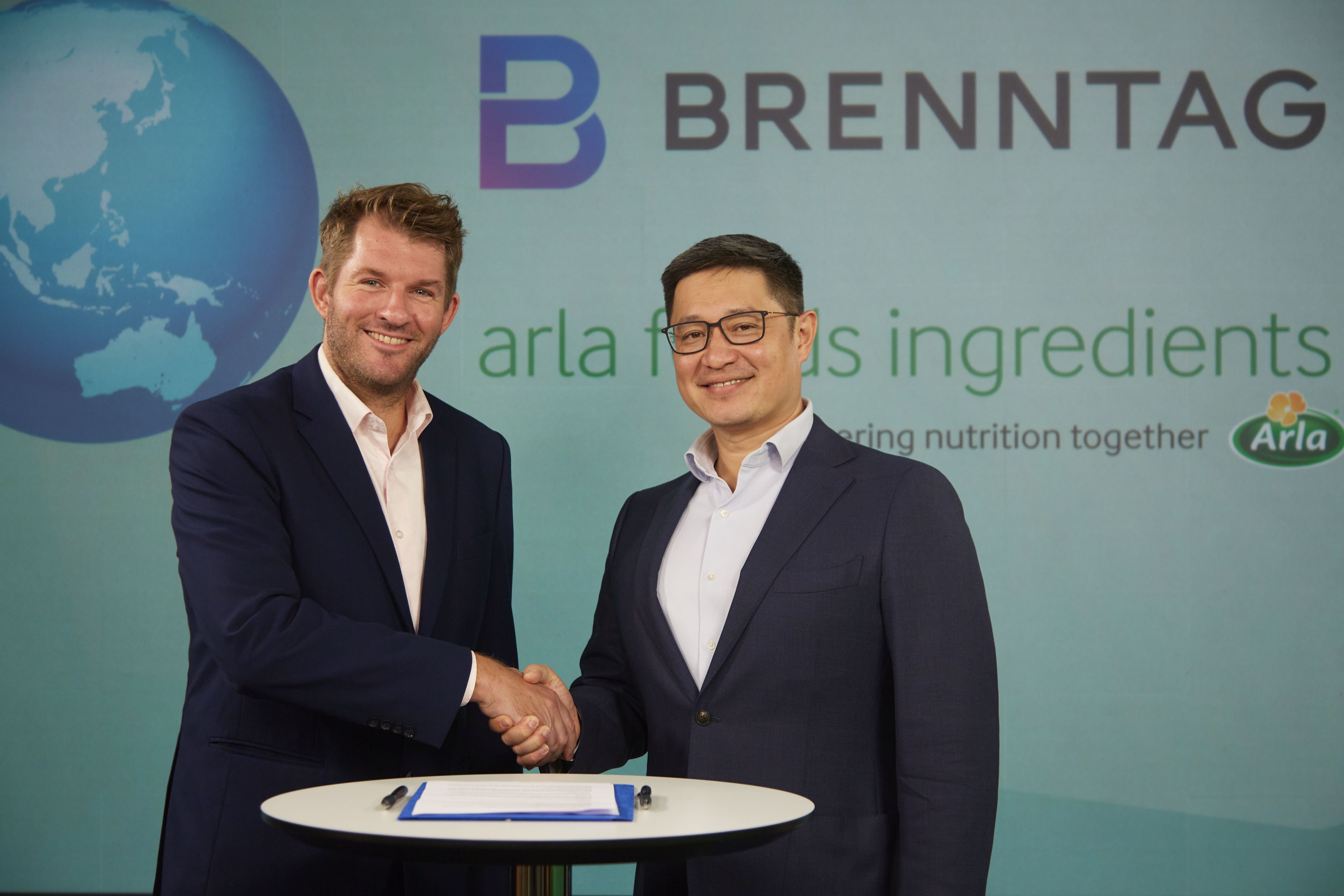 On the left: Alexander Leufgen, Head of Asia-Pacific at Arla Foods Ingredients. On the right: Kenneth Keh, Regional President, Nutrition Asia Pacific, Brenntag Specialties On the left: Alexander Leufgen, Head of Asia-Pacific at Arla Foods Ingredients. On the right: Kenneth Keh, Regional President, Nutrition Asia Pacific, Brenntag Specialties