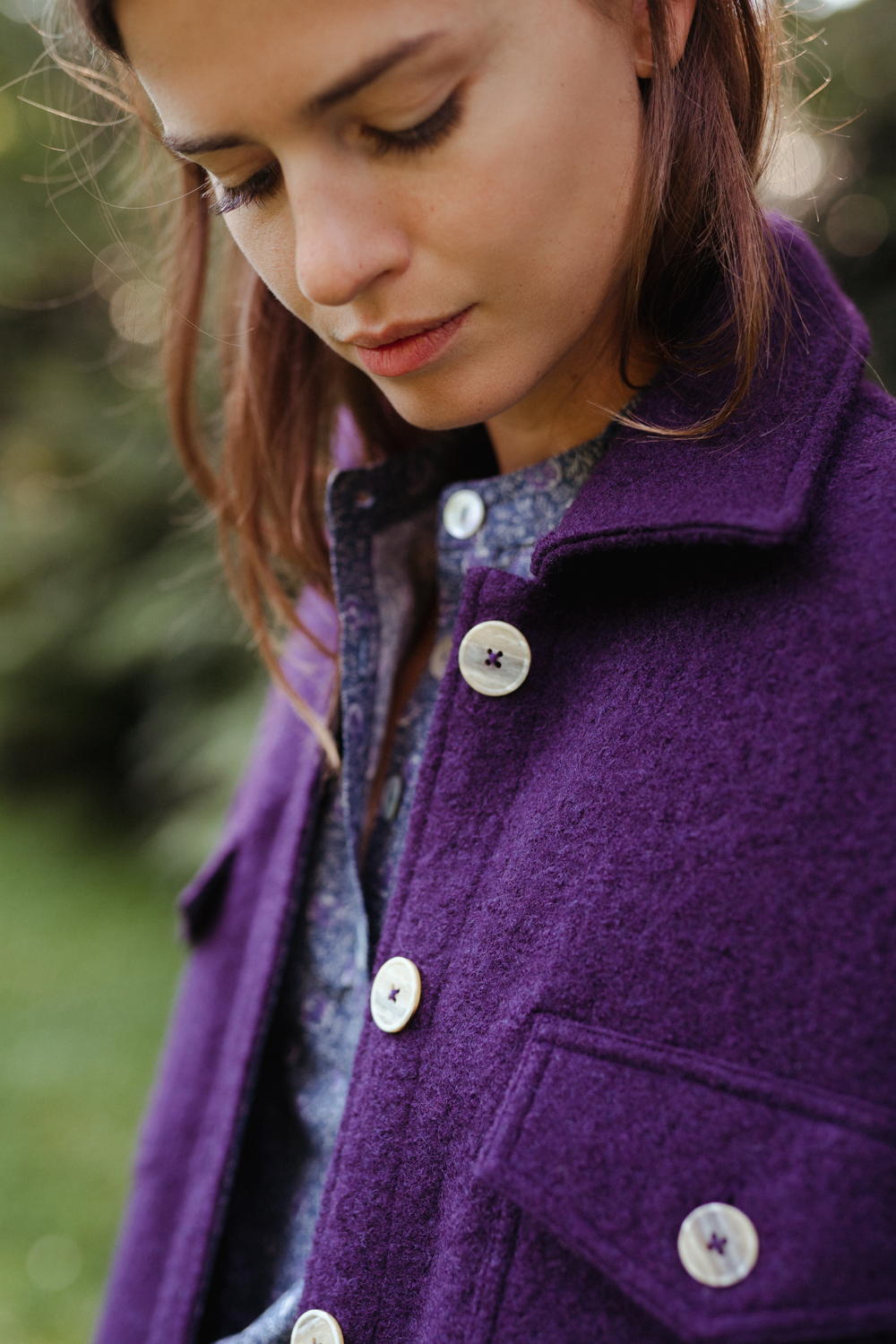 Mardi Editions - AW20 - Veste lou en laine - Prune - 245€