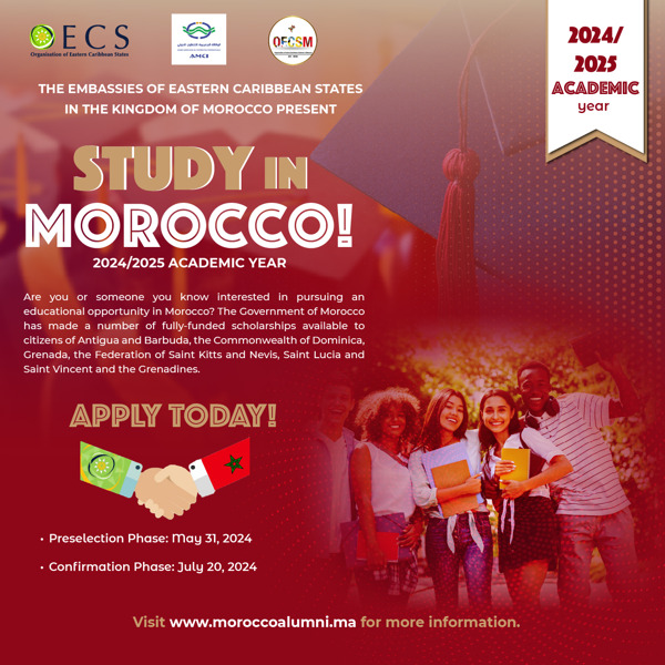 Preview: Le programme de bourses d'études du Maroc est désormais ouvert aux ressortissants de l'OECO 