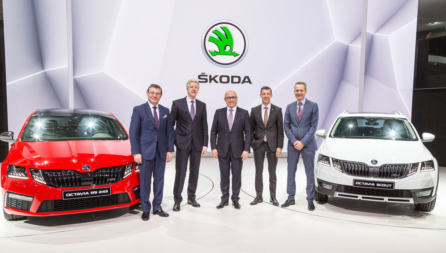 ŠKODA Board of Management at press conference on 7 March 2017 in Geneva.