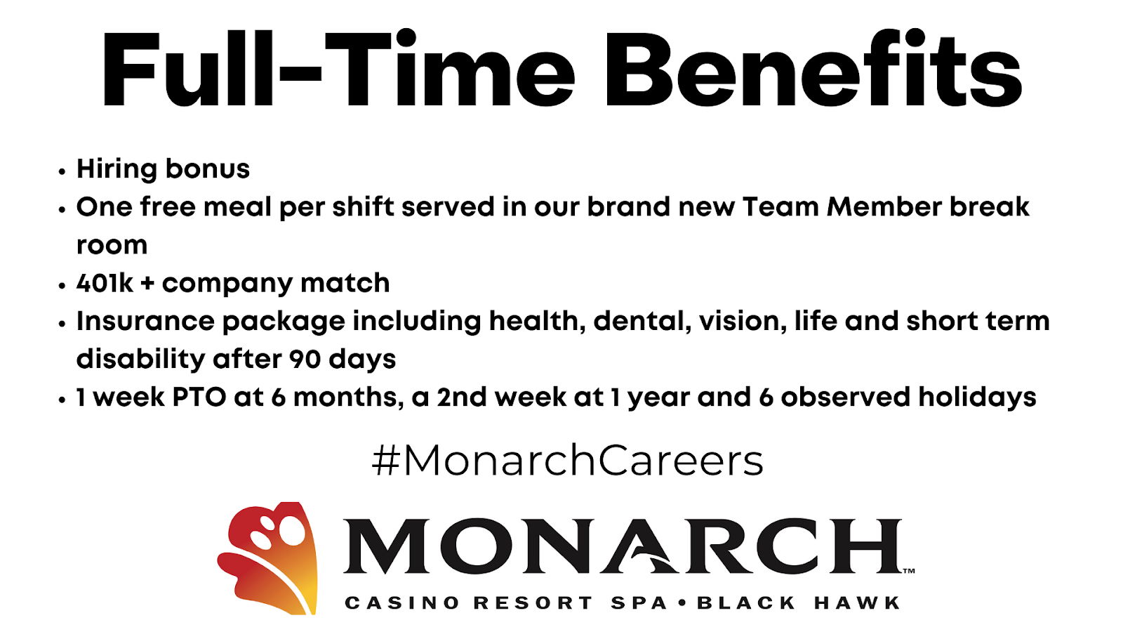 Monarch Casino Resort Spa Team Member Benefits Package