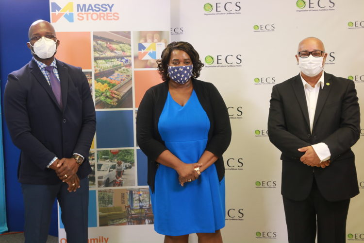 Frm L-R: Martin Dorville (Managing Director - Massy Stores (SLU) Ltd); Jenny Daniel (Deputy Permanent Secretary - Ministry of Health and Wellness Saint Lucia); Dr. Didacus Jules (Director General -Organisation of Eastern Caribbean States)