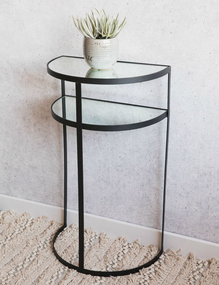 Half Moon Metal & Mirrored Console Table
£235.00