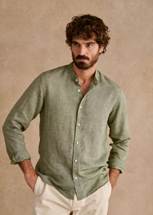Octobre Editions - Chemise Benny Coton Lin Kaki Delave - 90€
