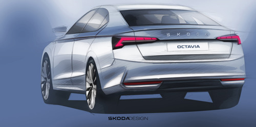Škoda releases first sketches of the refreshed Octavia