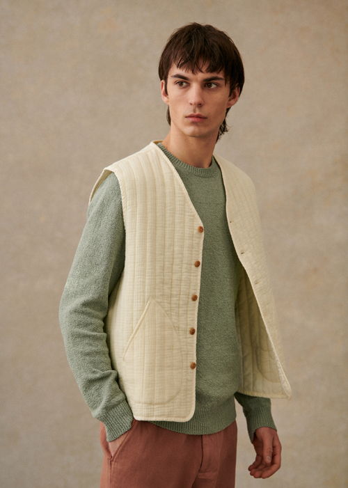 Octobre Editions - Gilet Knox ecru - 105€