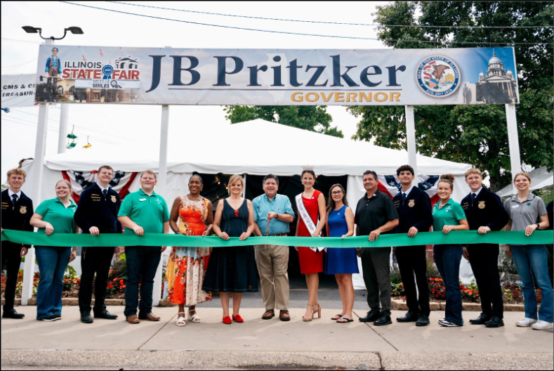 Governor Pritzker cuts the ribbon at the 2026 Illinois State Fair in Springfield