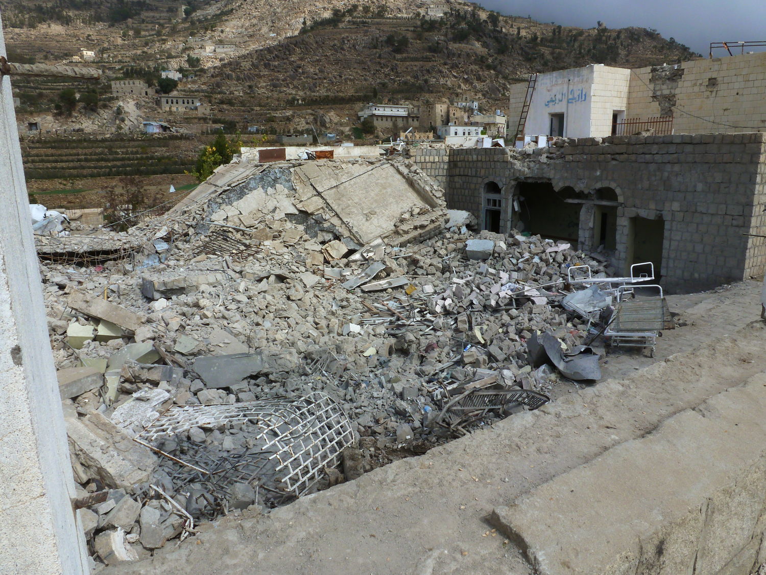 L'hôpital de Shiara après l'attaque. (c) MSF