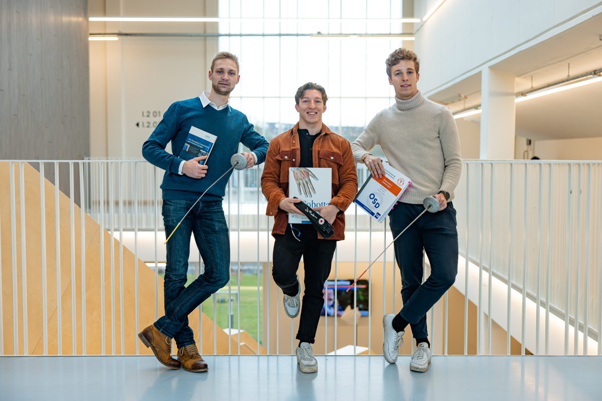 Stef De Greef (Fencing/Social Sciences/Advanced Master in European Integration), Jorre Verstraeten (Judo/Exercise and Sports Sciences) en Stef Campenhout (Fencing/Business Engineering)