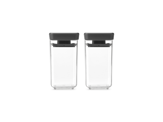 Tasty+ Stackable Canister, Set of 2 - Dark Grey - 8710755101137 Brabantia_1181x886px_X_NR-35051