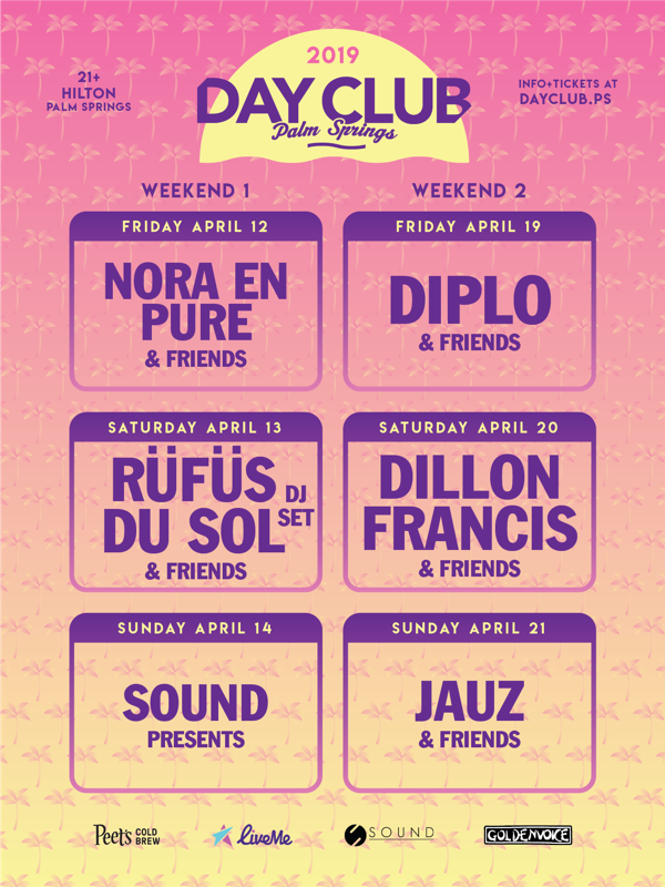 Day Club’s Double Header Returns To Palm Springs For Coachella Weekends