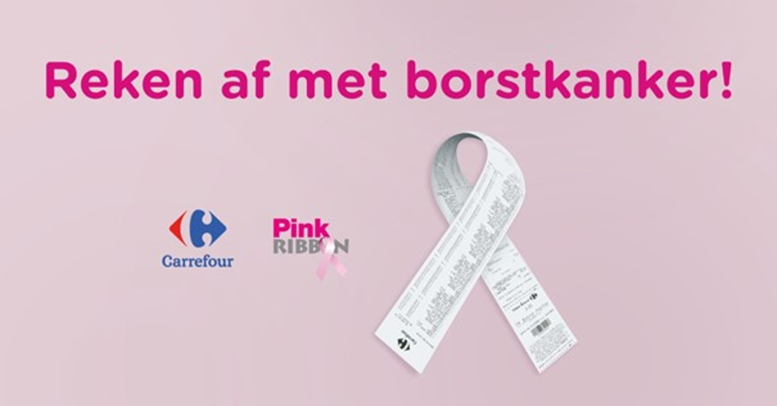 Duizenden klanten van Carrefour rekenen af met borstkanker
ten voordele van Pink Ribbon