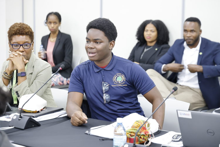 Students speak at the Eighth OECS Council of Ministers: Education 