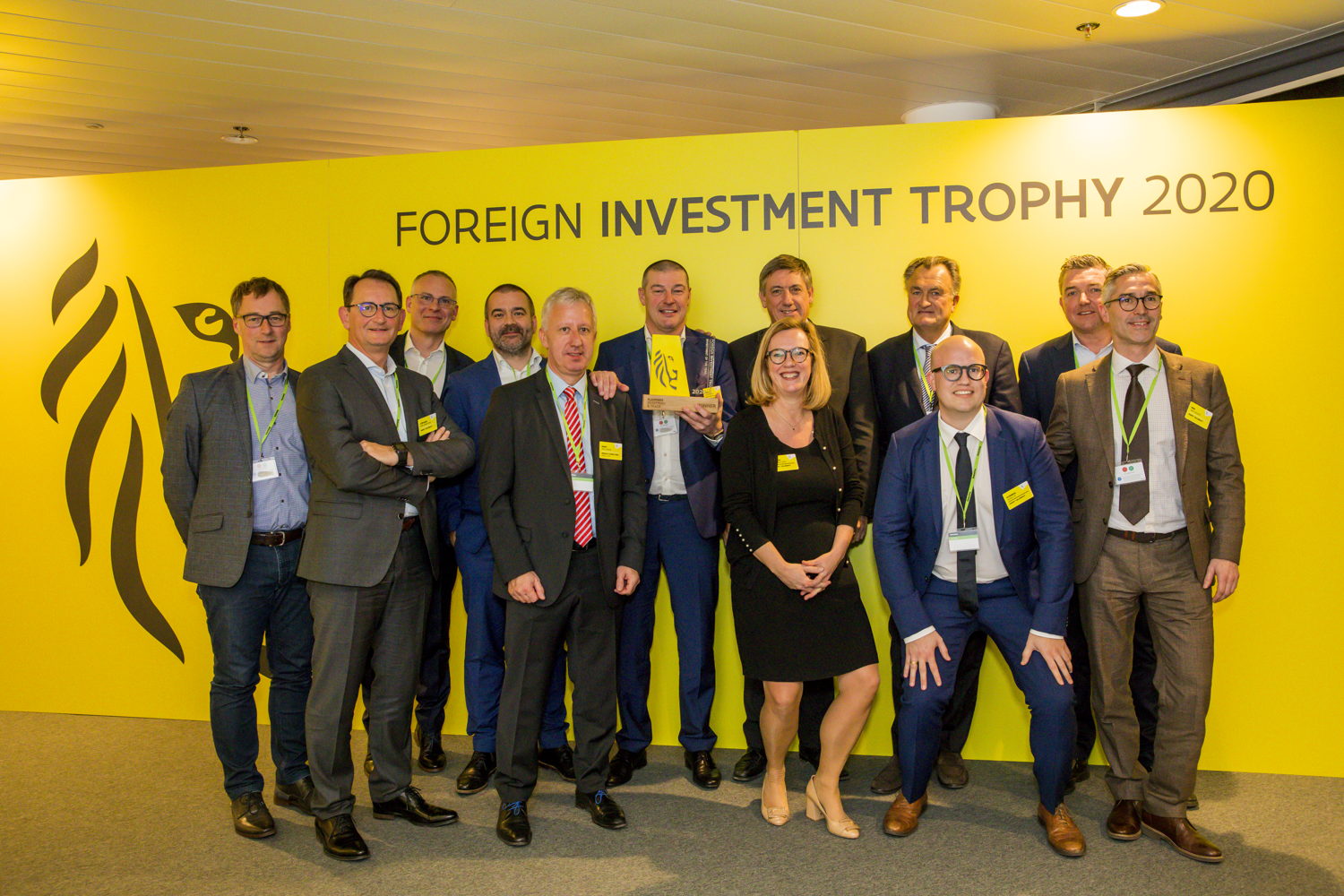 Celebrating picture of the Barry Callebaut delegation at the Foreign Investment Trophy
