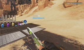 A player uses the Ping System in Apex Legends™ to alert their team of the presence of a “Shield Battery”.