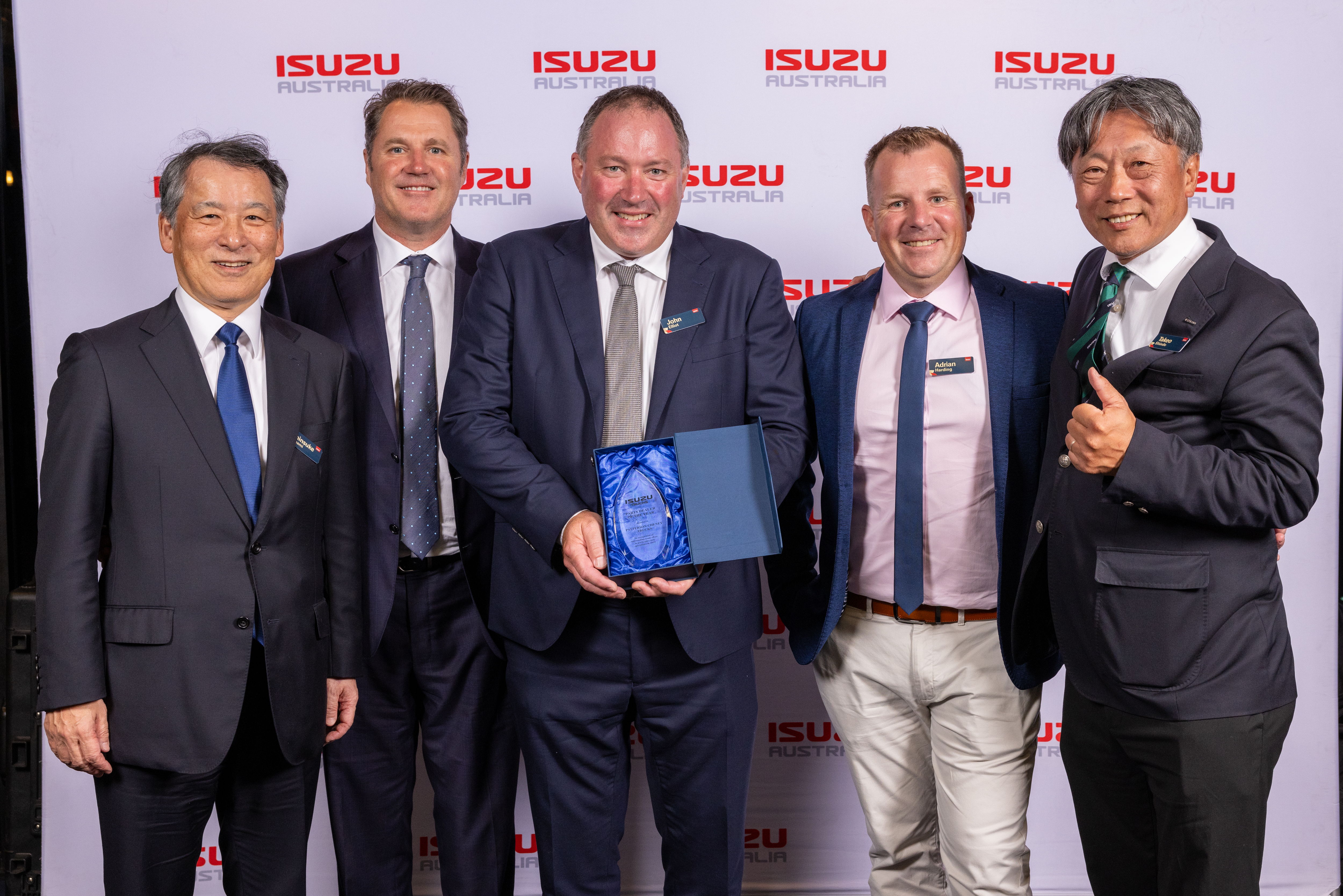 Left to right: IML President, Representative Director and Chief Operating Officer Shinsuke Minami, Patterson Cheney Owner Cameron Bertalli, Patterson Cheney General Manager John Elliot, Patterson Cheney Dealer Principal Adrian Harding, IAL Managing Director & Chief Executive Officer Takeo Shindo
