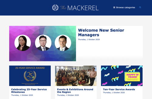 Jebsen & Jessen Group use a Newsroom to host their newsletter: https://the-mackerel.jjsea.com/