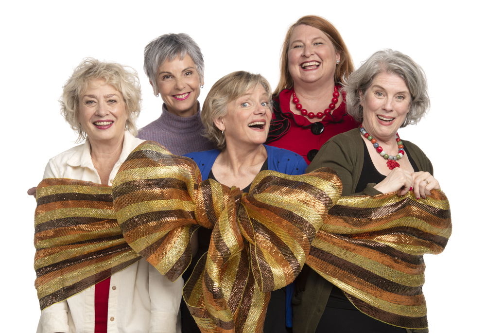 Barbara Pollard, Jill Daum, Robin Nichol, Deborah Williams, and Alison Kelly In Mom’s the Word: Talking Turkey / Photo by David Cooper