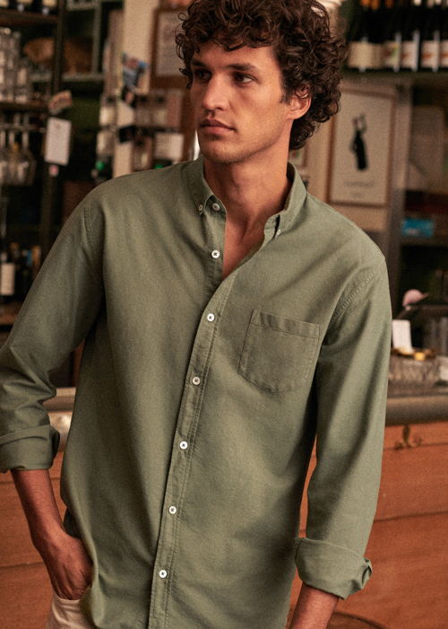 Octobre Editions - Chemise Charlie Oxford Vert Clair - 85€