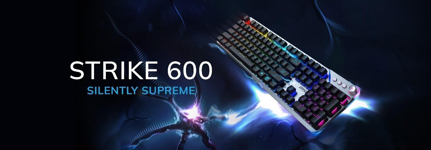 MSI präsentiert die besonders geräuscharme Tastatur STRIKE 600