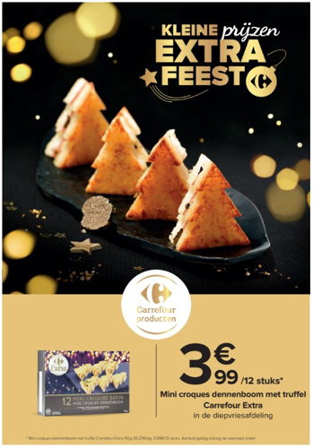Mini croques Dennenboom met truffel Carrefour EXTRA