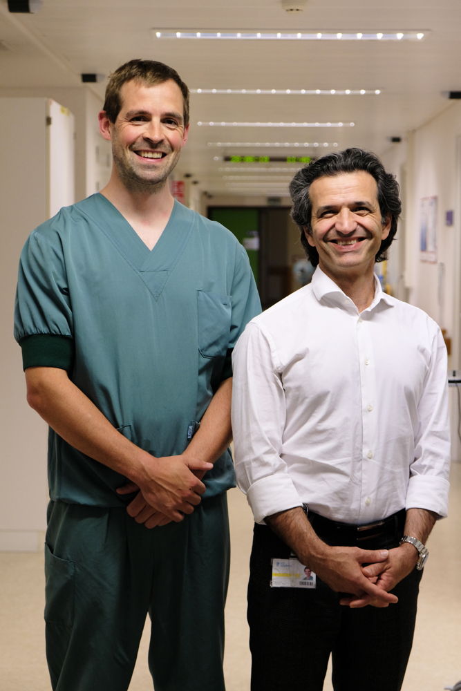 Dr. Joris Jaekers en prof. dr. Baki Topal voeren de complexe pancreasoperaties in UZ Leuven uit./ © UZ Leuven