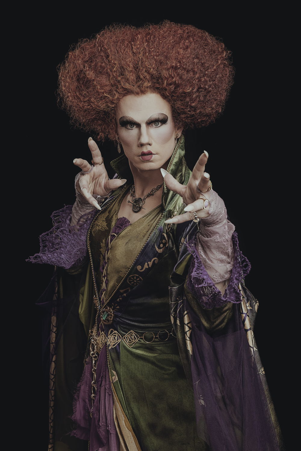 Jay Armstrong Johnson leads the charge as the bewitching and hilarious Winifred Sanderson