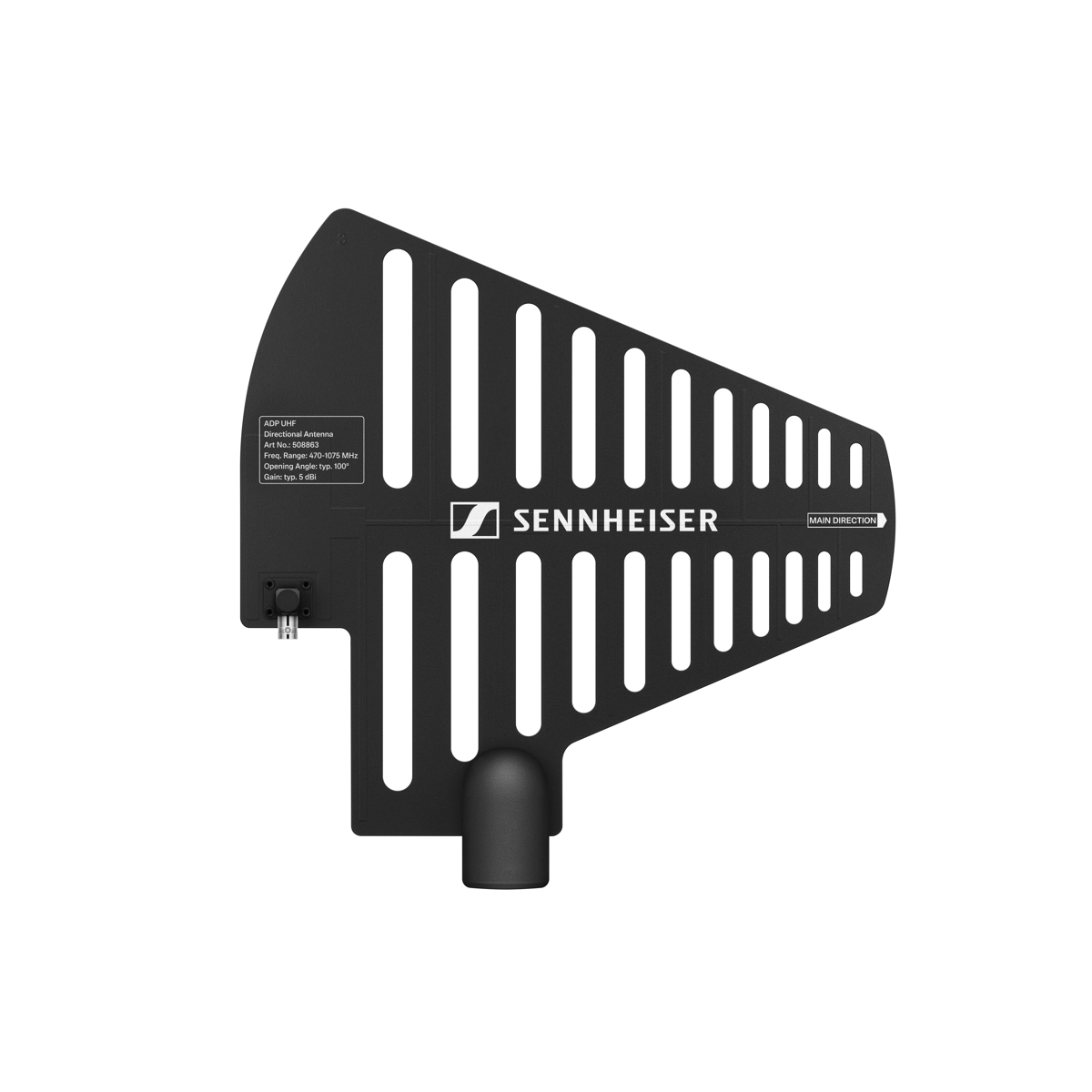 The ADP UHF remote antenna features cut-outs to reduce wind load