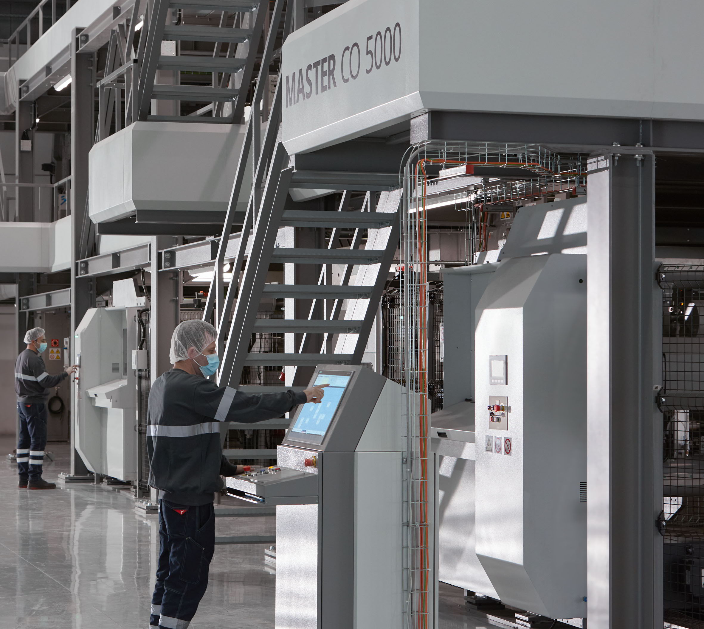 BOBST MASTER CO 5000 coating line in operation in the production plant of Symetal in Mandra, Greece
