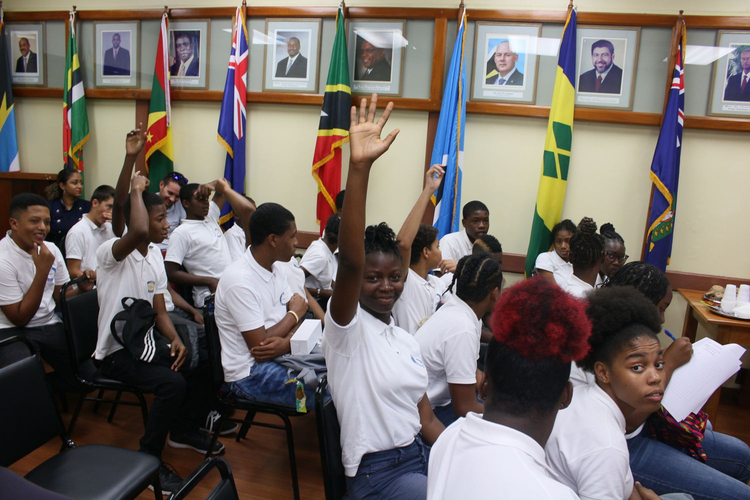 Etudiants participant au quiz