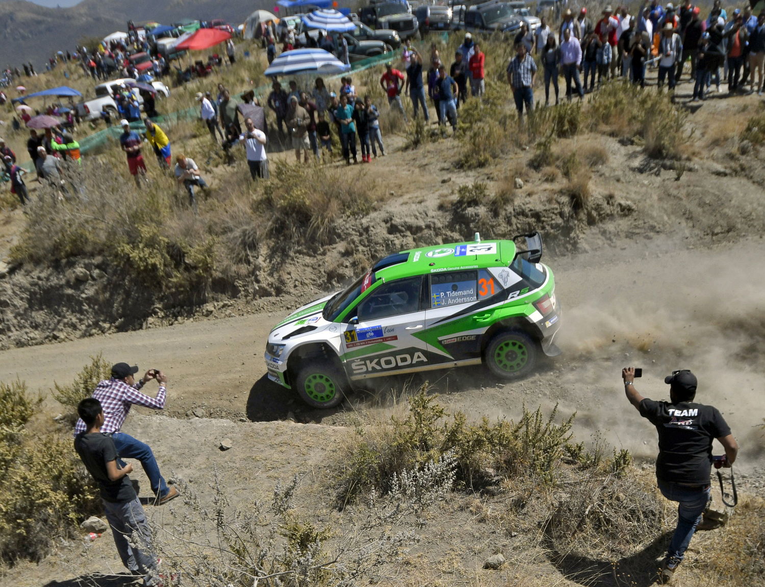 During the first two days, Pontus Tidemand/Jonas Andersson (SWE/SWE), driving a ŠKODA FABIA R5, set all fastest times of WRC 2, leading the category with a comfortable margin