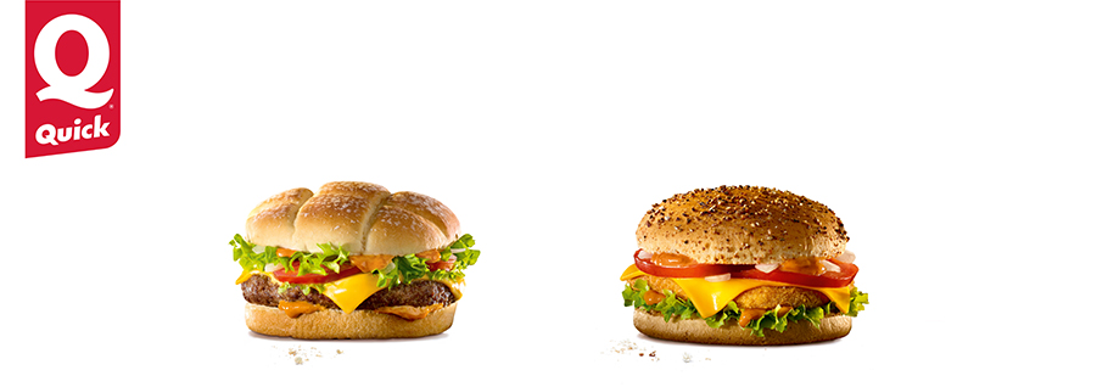 Deux experts du goût, Quick et Devos Lemmens®, vous présentent deux délicieux burgers !
