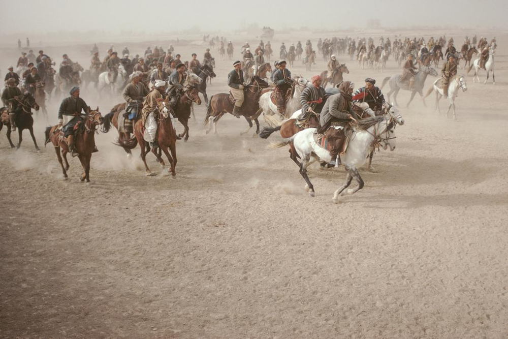 Game of buzkashi in progress in northern Afghanistan. AKG1619851
