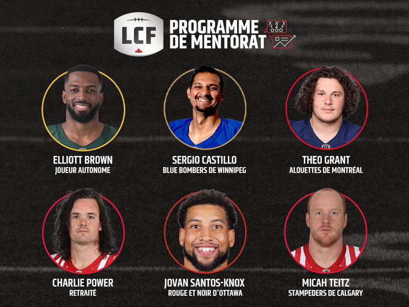 Six joueurs prendront part au programme de mentorat de la LCF