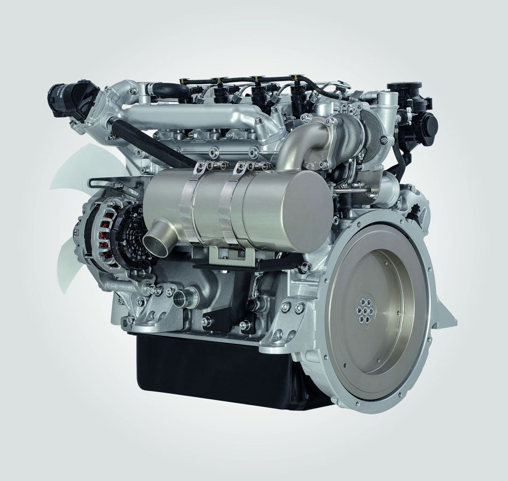 Der neue Hatz 4H50TIC setzt neue Maßstäbe in der Leistungsklasse bis 56 kW.  Der äußerst kompakte Dieselmotor punktet durch seine hohe Leistungsdichte und kommt ohne DPF aus.