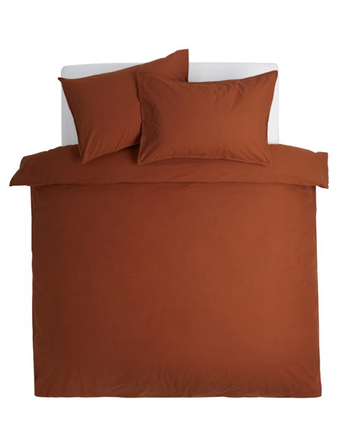 Habitat Nurture Cotton Linen Plain Rust Bedding Set Double, £32
