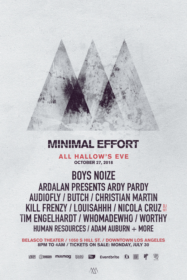 Minimal Effort : All Hallow’s Eve Announces Phase 1 Lineup for October 27th Event at Los Angeles’ Belasco Theater