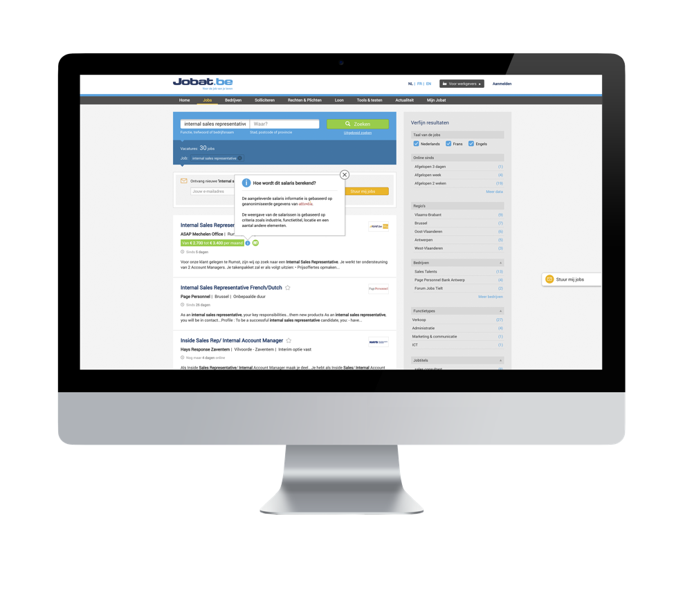 Joblijst internal sales rep