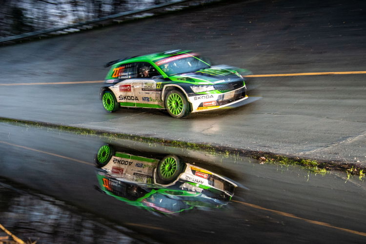 ŠKODA Motorsport supported Oliver Solberg (SWE) and co-driver Aaron Johnston (IRL) bring their ŠKODA FABIA Rally2 evo home in second position in WRC3