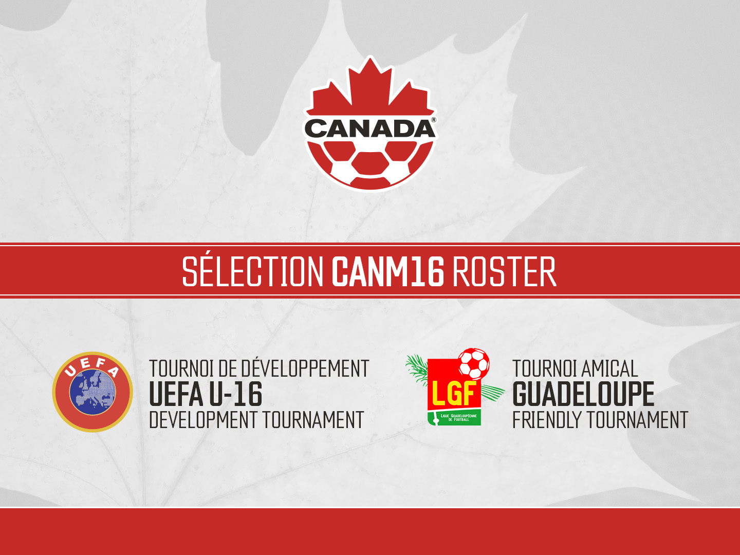 Canada Soccer’s Men’s U-16 National Team unveil two rosters for back-to-back camps this month 