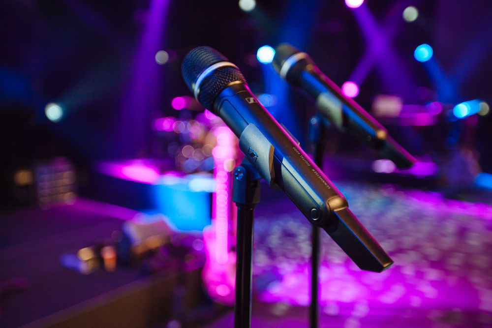 SKM 6000 handheld transmitters are used on the show stage