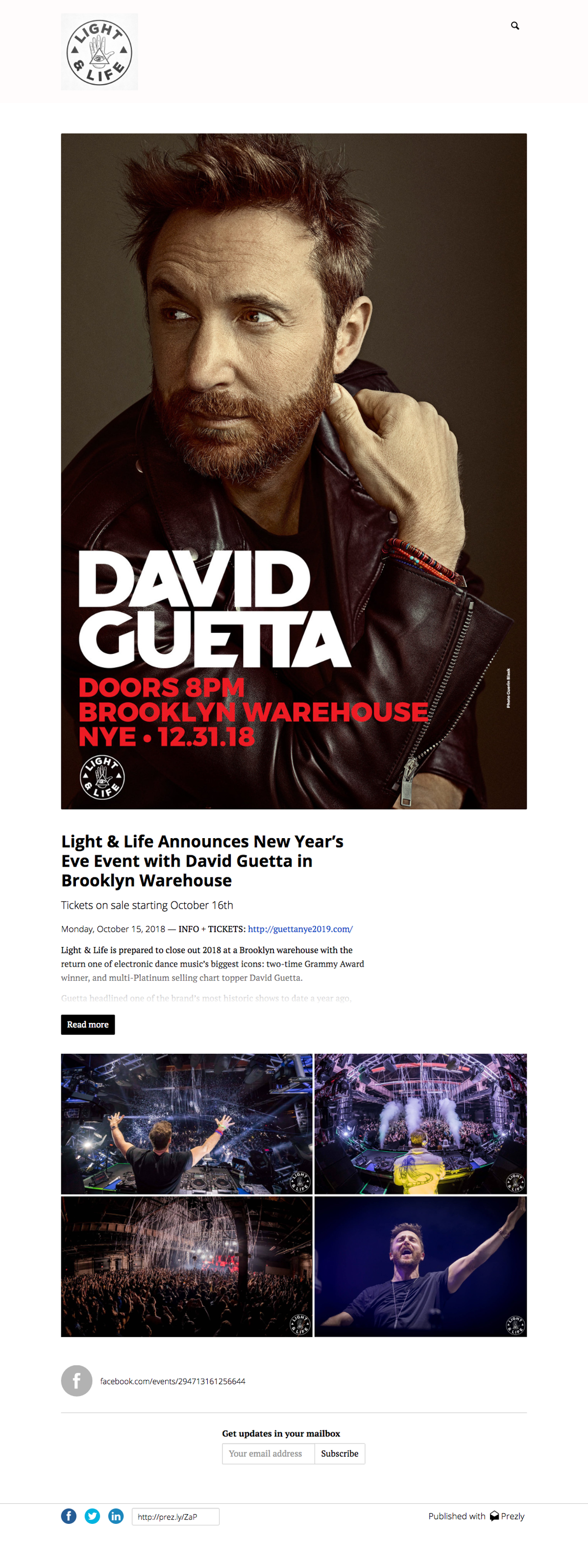 Light & Life Announces New Year’s Eve Event with David Guetta in Brooklyn Warehouse