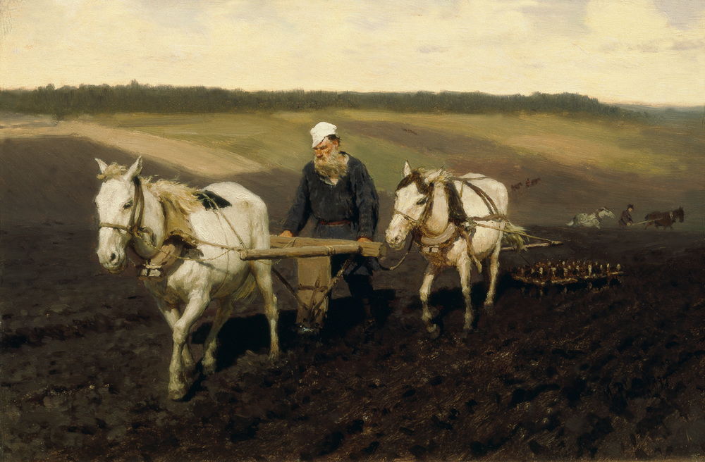 AKG1948525 Leo Tolstoy Ploughing by Ilya Repin, 1844–1930, ©akg-images
