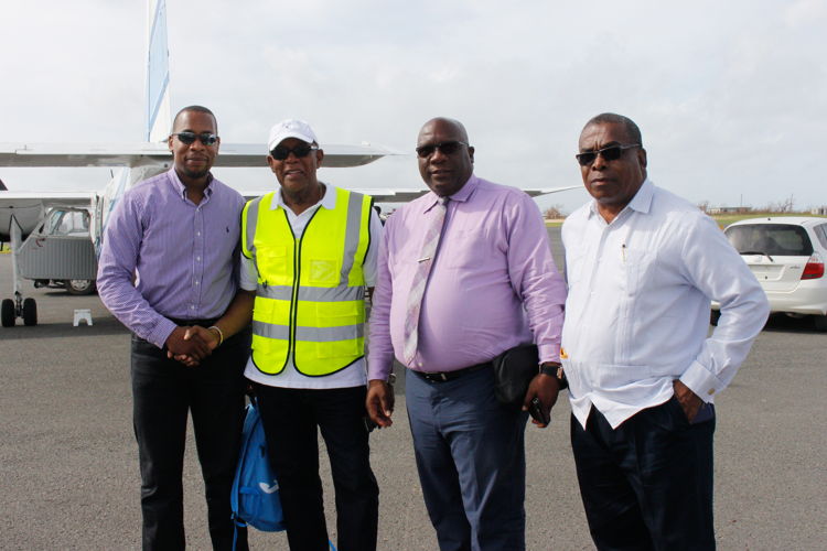 L-R: Governor, ECCB - Timothy N. J. Antoine; Hon Chief Minister of Anguilla and ECCB Monetary Council Member for Anguilla, Victor Banks; ECCB Council Member for St Kitts and Nevis, Hon Prime Minister, Dr Timothy Harris; Hon Minister of Public Infrastructure, St Kitts - Ian Liburd
 