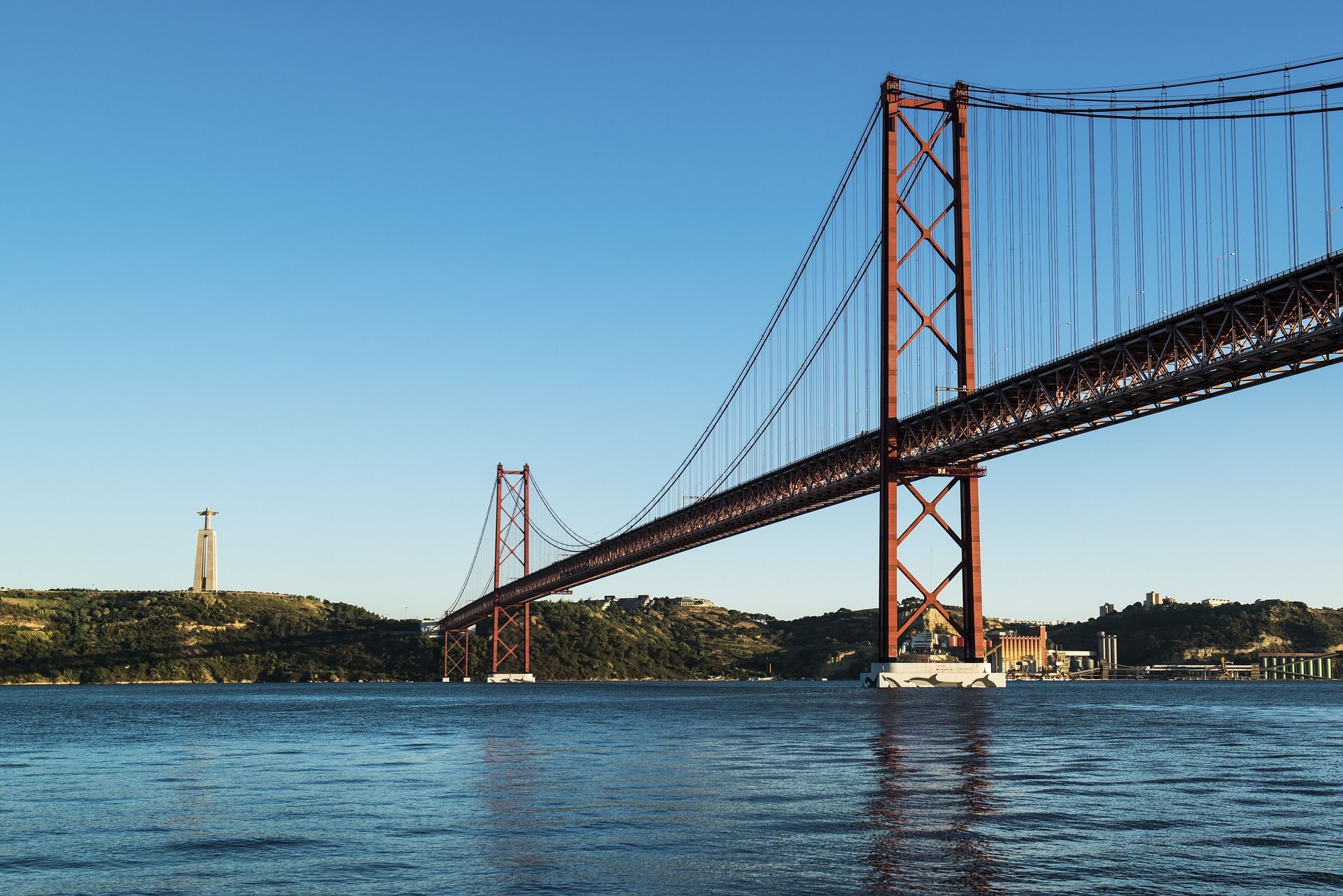 View of Almada from the 25 de Abril Bridge